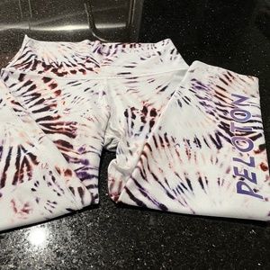WITH Peloton Tie Dye Burst white leggings